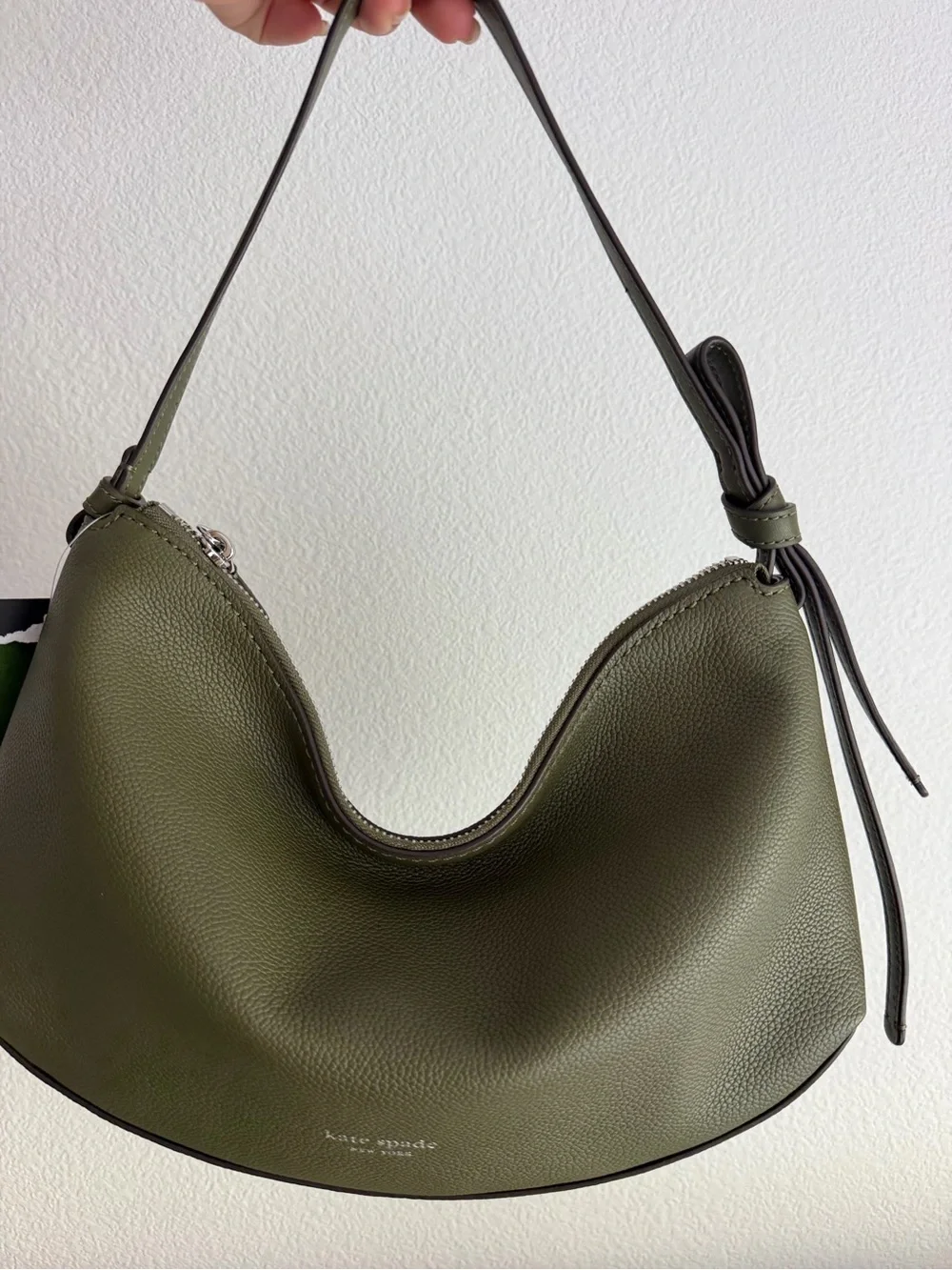 kate spade Olive Pebbled Leather Hobo Shoulder Bag